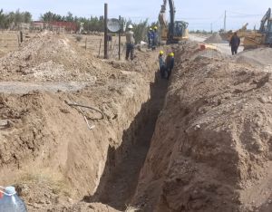 Obras en cañería y redes domiciliarias en Pico Truncado.