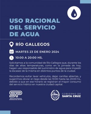Servicios Públicos solicita a la comunidad el uso racional de agua potable por altas temperaturas