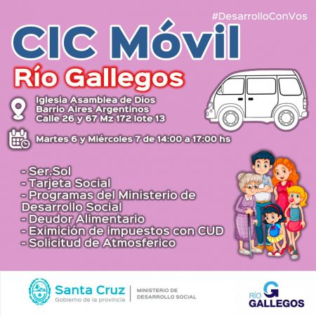 El CIC móvil llega al Barrio Ayres Argentinos de Río Gallegos