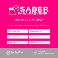 Saber Para Prevenir | Informe Epidemiológico | Miércoles 21 de julio