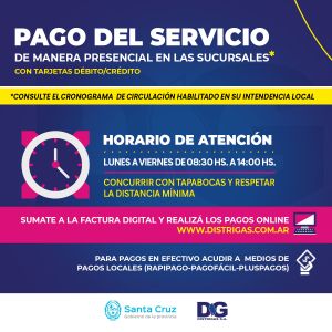 Distrigas S.A. habilitó el pago presencial en sus sucursales