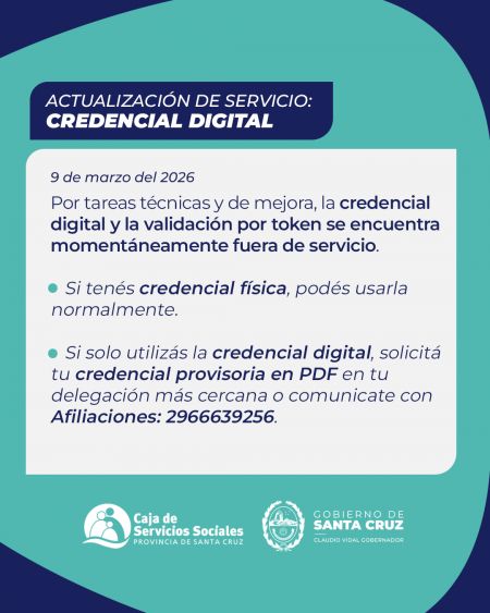 La Caja de Servicios Sociales comunica actualización de la Credencial Digital