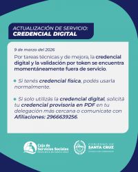 La Caja de Servicios Sociales comunica actualización de la Credencial Digital