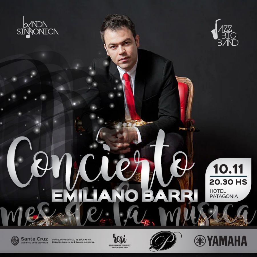 El saxofonista Emiliano Barri se presentar en el Hotel Patagonia