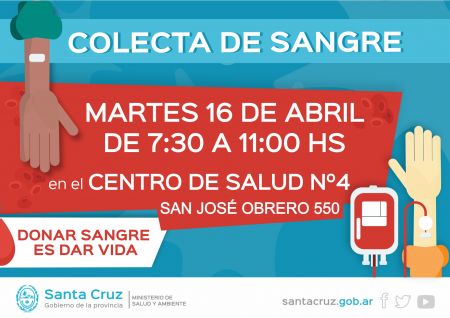 Colecta de sangre en el Centro de Salud Nº4