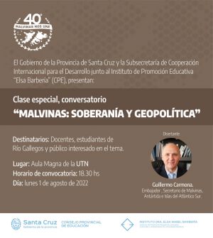 Educación invita a participar de la clase especial “Malvinas: Soberanía y geopolítica”
