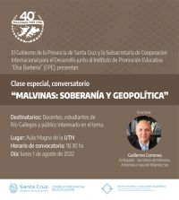 Educación invita a participar de la clase especial “Malvinas: Soberanía y geopolítica”