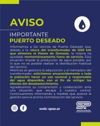 Comunicado Servicios Públicos Puerto Deseado