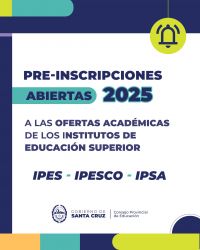 Pre-inscripción abierta a carreras 2025 de los institutos de Educación Superior