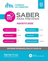 Saber Para Prevenir | Informe Epidemiológico | Viernes 5 de agosto