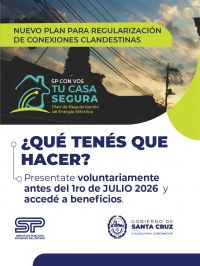 El Gobierno de Santa Cruz lanza un plan estratégico para regularizar conexiones clandestinas eléctricas en toda la provincia