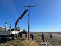 Servicios Públicos reparó la línea de media tensión en Puerto Deseado