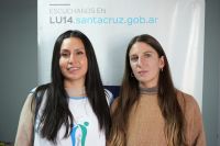 Natalia Mansilla y tatiana Sandes, la Caja de Previsión Social presente en Viva Barrio - Somos Comunidad en Puerto Deseado,