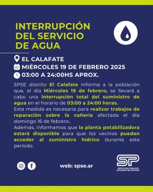 El Calafate: Interrupción Total del Suministro de Agua