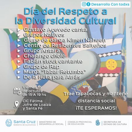 Este viernes en el CIC Fátima de Río Gallegos se conmemorará la Diversidad Cultural