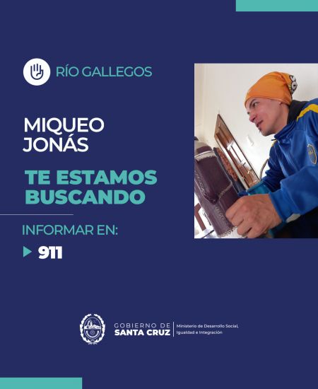 Se solicita ayuda para dar con el paradero de Jonás Miqueo