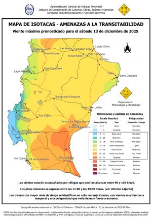 Atención Santa Cruz: hoy se registrarán vientos muy fuertes y hay amenazas en la transitabilidad