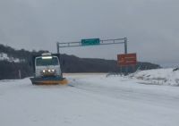 Operativo de despeje de nieve en la Ruta Complementaria N° 20.