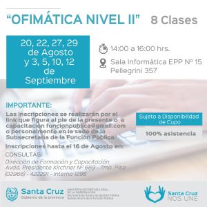 Dictarán curso de Ofimática en Río Gallegos