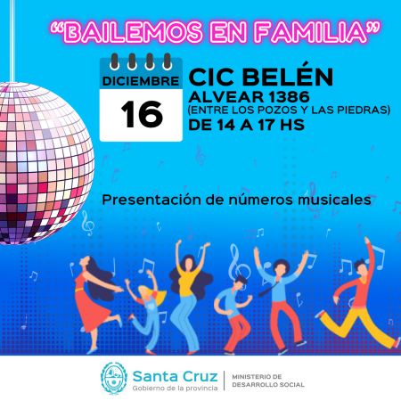 “Bailemos en familia” se realizará mañana en el CIC Belén de Río Gallegos