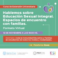 Invitan al curso de extensión universitaria “hablemos sobre ESI y espacios de encuentro con familias”