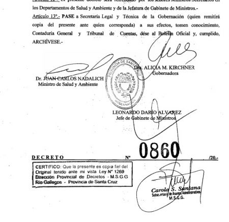 Alicia firmó el Decreto 860/20 que extiende el distanciamiento obligatorio hasta el 2 de agosto