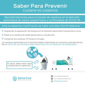 Recomendaciones para el manejo de residuos en la atención domiciliaria de casos sospechosos o positivos de COVID – 19