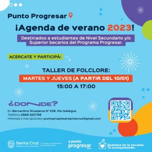 Convocan a participar del Taller de Folclore en la sede del Punto Progresar Río Gallegos