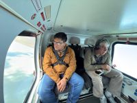 El gobernador Vidal y Néstor Tico evaluaron desde el aire la baja de los focos del incendio