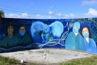Se presentó un mural artístico y una placa en honor a la comunidad de Las Heras