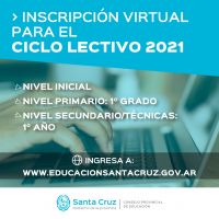 Inscripción virtual para el Ciclo Lectivo 2021