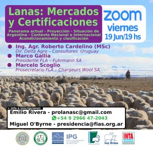 Este viernes se concretará la charla “Lanas: Mercados y Certificaciones”