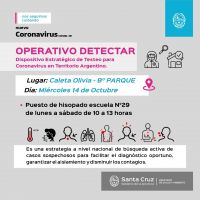 Continúan los rastrillajes y detección de casos positivos de COVID – 19 en Caleta Olivia