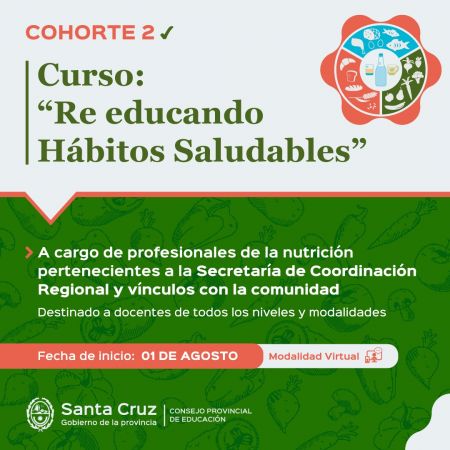 Invitan a participar de la segunda cohorte del curso: Re Educando Hábitos Saludables