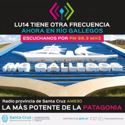 Desde hoy LU14 en Río Gallegos se escucha en la FM 96.3