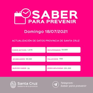 Saber Para Prevenir | Informe Epidemiológico | Domingo 18 de julio