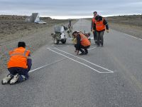 Vialidad Provincial realiza con trabajos de demarcación horizontal en Jaramillo