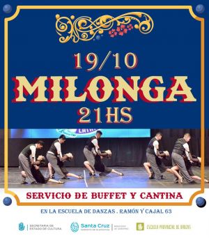 La Escuela Provincial de Danzas realizará una nueva milonga