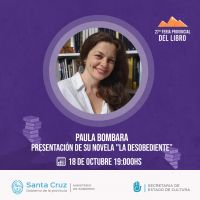 Paula Bombara estará presente en la 27ᵃ Feria del Libro de Santa Cruz #FeriaPresencialYVirtual