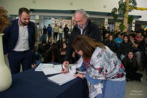 Presidenta del CPE, María Cecilia Velázquez y titular del CAP, Javier De Urquiza