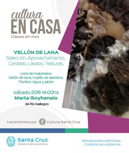 Cultura en Casa: Clase en vivo sobre vellón de lana