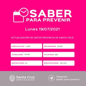 Saber Para Prevenir | Informe Epidemiológico | Lunes 19 de julio