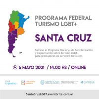 Santa Cruz participa el jueves 6 de mayo del ciclo Argentina LGBTQ+: Todxs Bienvenidxs