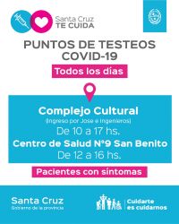 Salud suma un nuevo punto de testeo en el Barrio San Benito