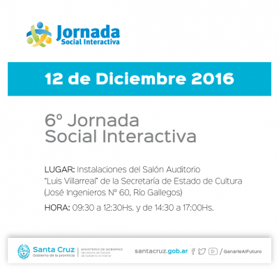 El lunes se concretará la 6° Jornada Social Interactiva