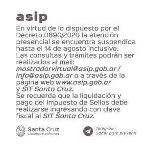 ASIP comunica su modalidad de Atención y vías de comunicación