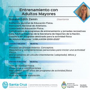 Invitan a participar de capacitación sobre entrenamiento con Adultxs Mayores