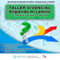 Este viernes se realizará el Taller vocacional “Eligiendo mi camino”