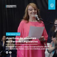 Alicia inaugurará un nuevo periodo de sesiones legislativas