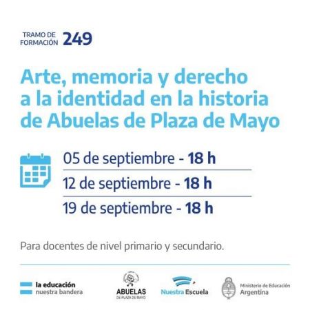 Desarrollarán el tramo formativo “Arte, memoria y derecho a la identidad en la historia de Abuelas de Plaza de Mayo&quot;